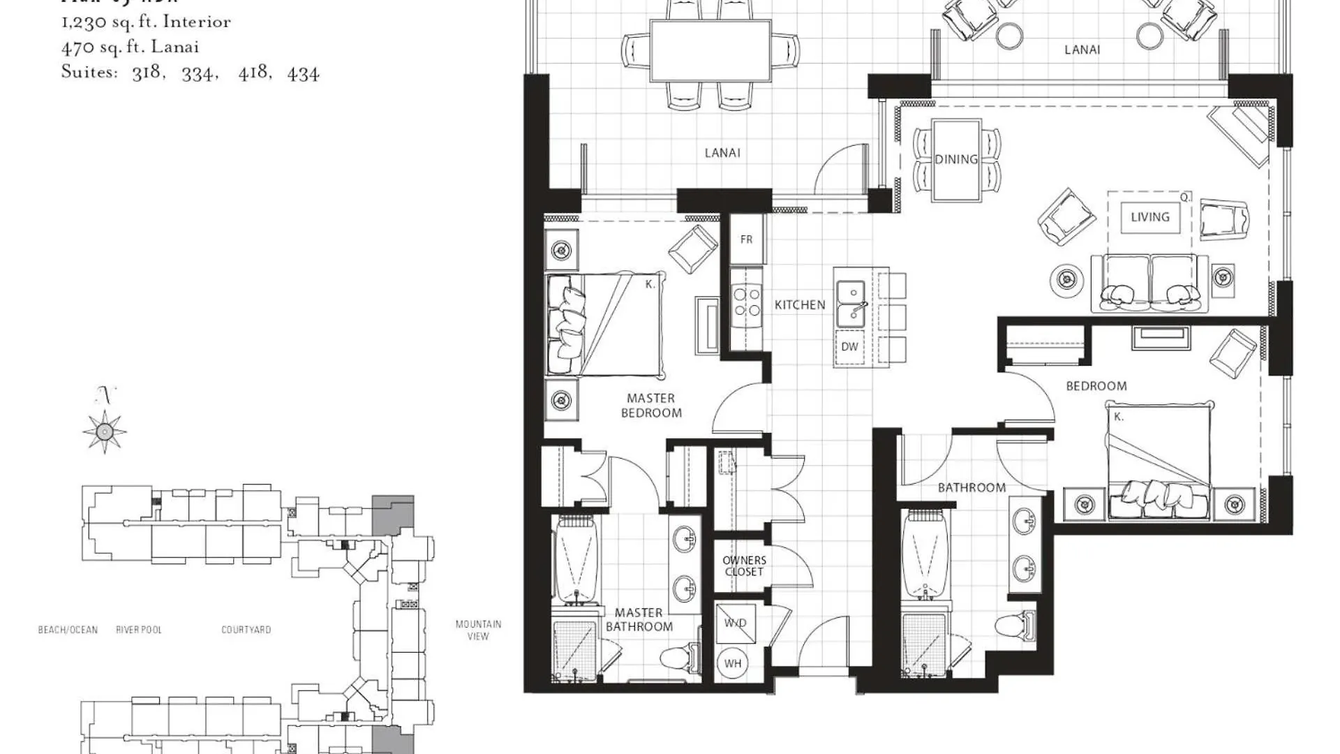 K B M Resorts- HKK-334 Extra-large 2Bd, private lanai, dual master suites, remodeled 0*, Kaanapali